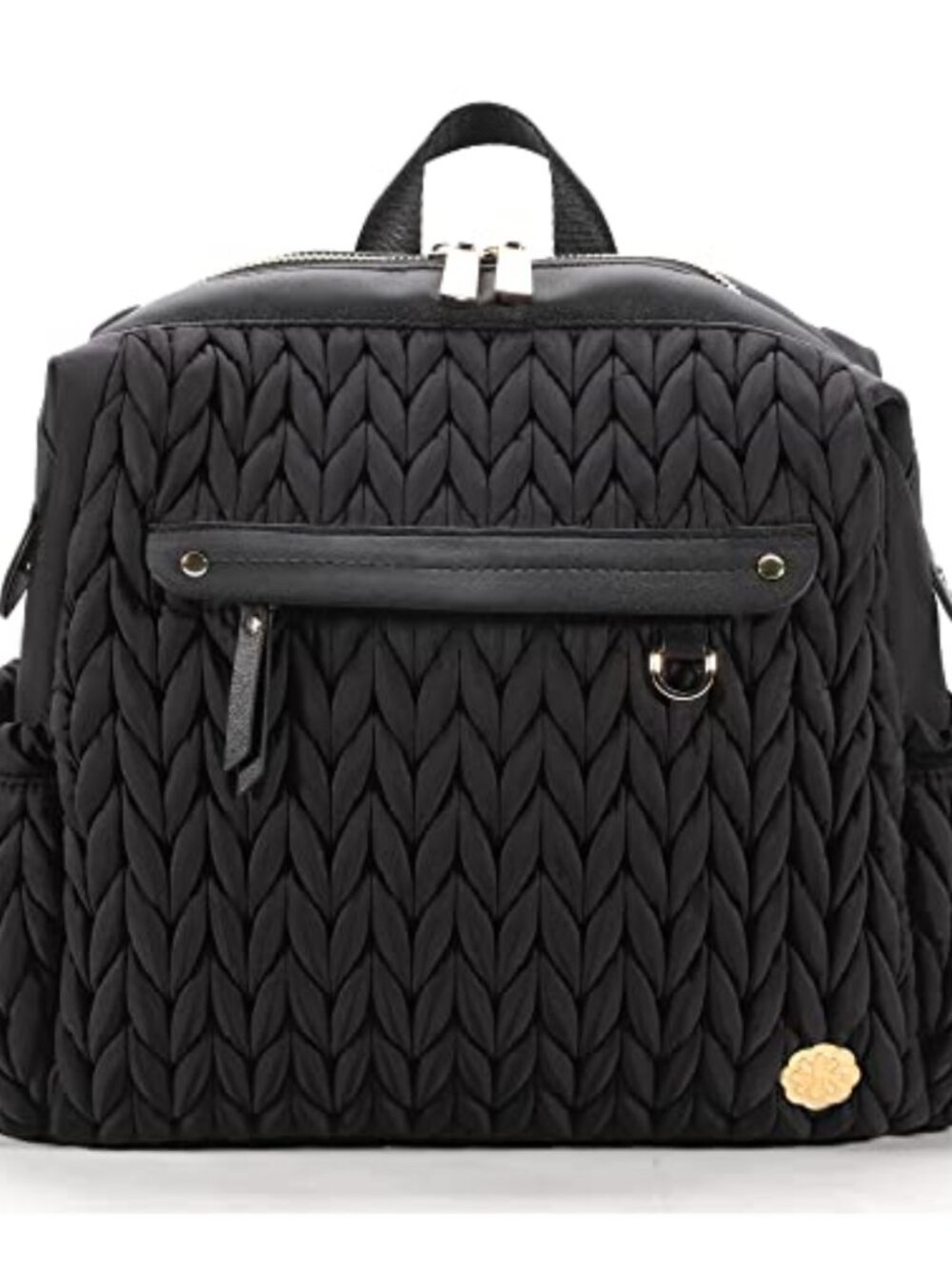 Mini Backpack Purse 3D Herringbone Nylon Quilted Convertible Crossbody Travel